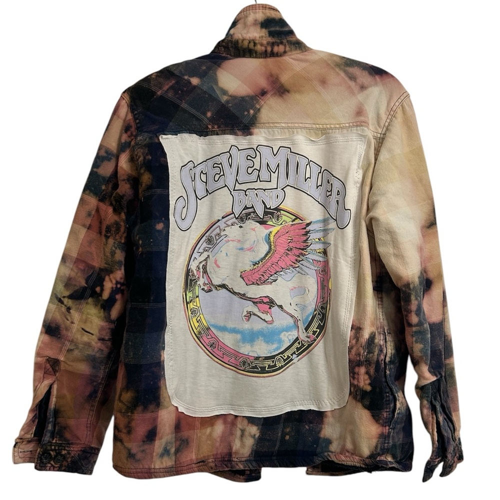 STEVE MILLER BAND upcycled ONE OF A KIND flannel jacket creation by Rachelle